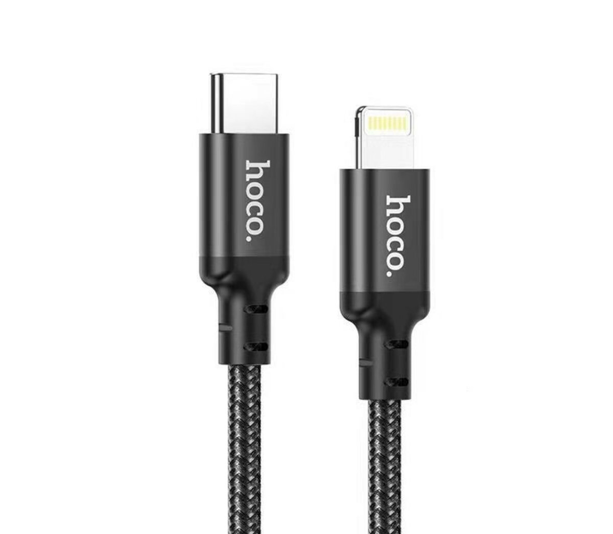 Кабель HOCO X14 Type-C to iP 3A, 20W, 2m, nylon, aluminum connectors, Black на малюнкі №1