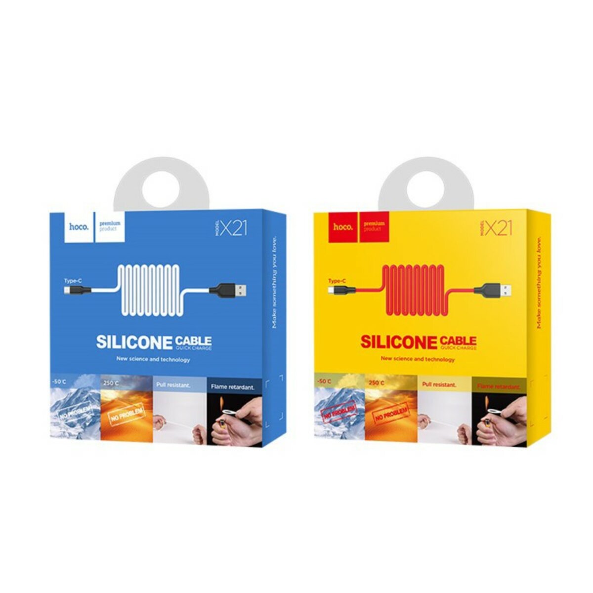 Кабель HOCO X21 USB to Type-C 2A, 1m, silicone, TPE connectors, Black+White на картинке №3