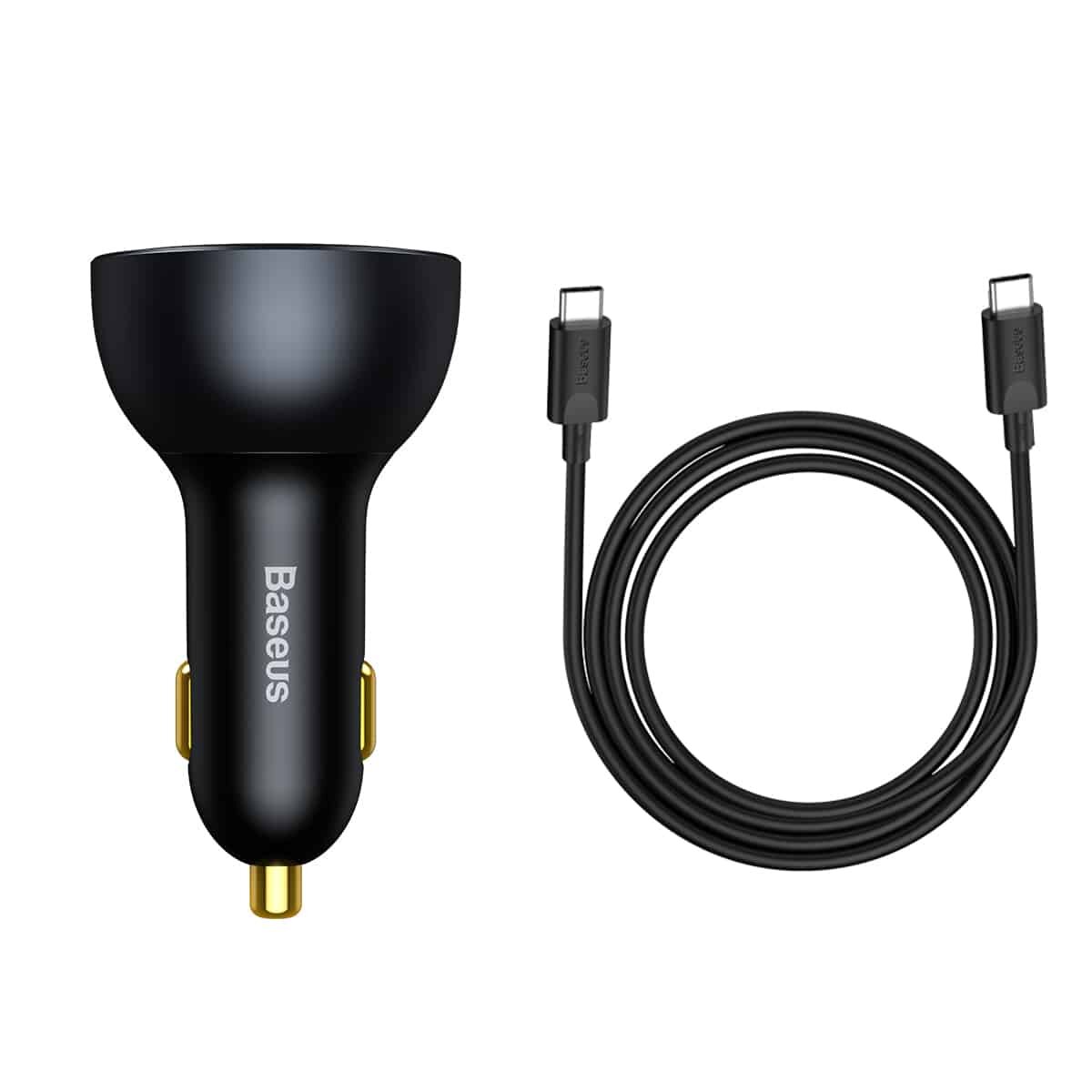 Автомобільний зарядний пристрій Baseus Qualcomm Quick Charge 5 Technology Multi-Port Fast Charge Car Charger C+C+U 160W set Gray на картинке №1