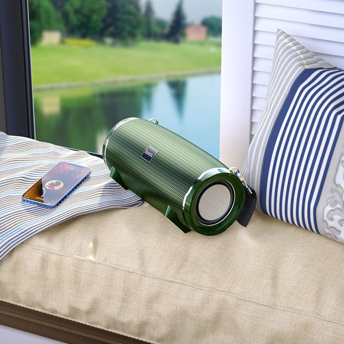 Портативна колонка HOCO HC5 Cool Enjoy sports BT speaker Dark Green на картинке №2