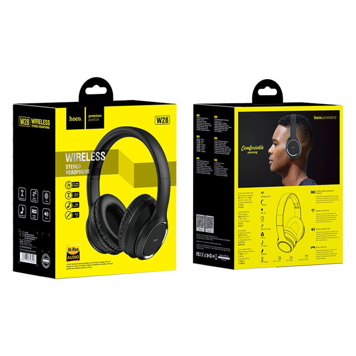 Бездротові навушники HOCO W28 Journey wireless headphones Black Фотографія №5 Бездротові навушники HOCO W28 Journey wireless headphones Black на малюнкі №5