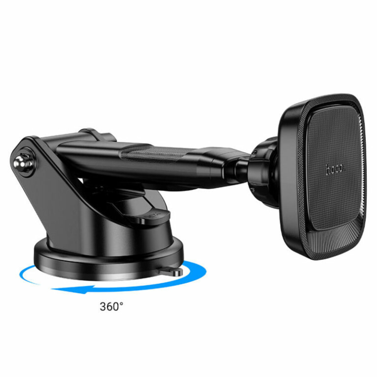 Тримач для мобільного HOCO CA116 Blue Shark center console magnetic car holder Black Metal Gray (6931474777874) смотреть фото №4