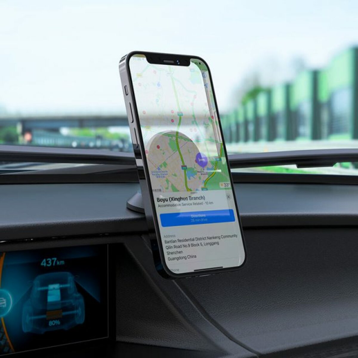 Автотримач для телефона HOCO CA79 Ligue central console magnetic car holder Black на малюнкі №7