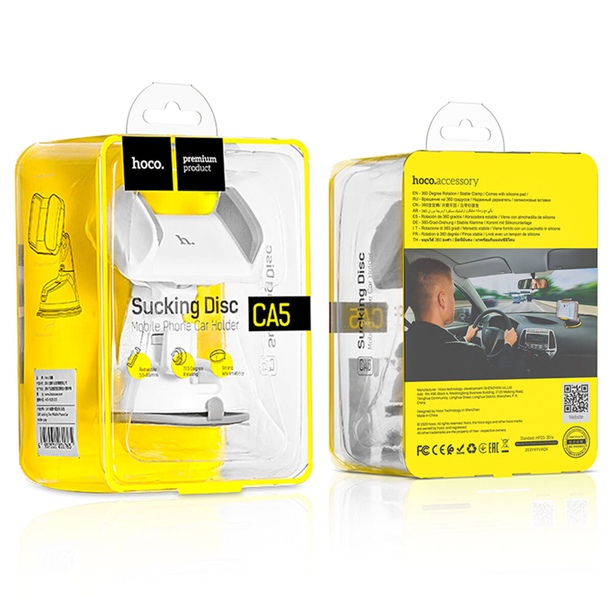 Тримач для мобільного HOCO CA5 Suction vehicle Holder Gray (6957531031765) смотреть фото №3