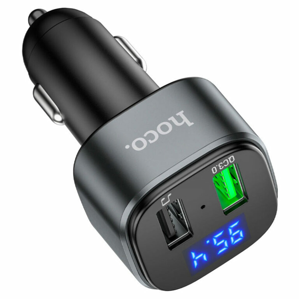 АЗП з FM-модулятором HOCO E67 Fighter QC3.0 18W car BT FM transmitter Black (6931474762122) на картинке №5