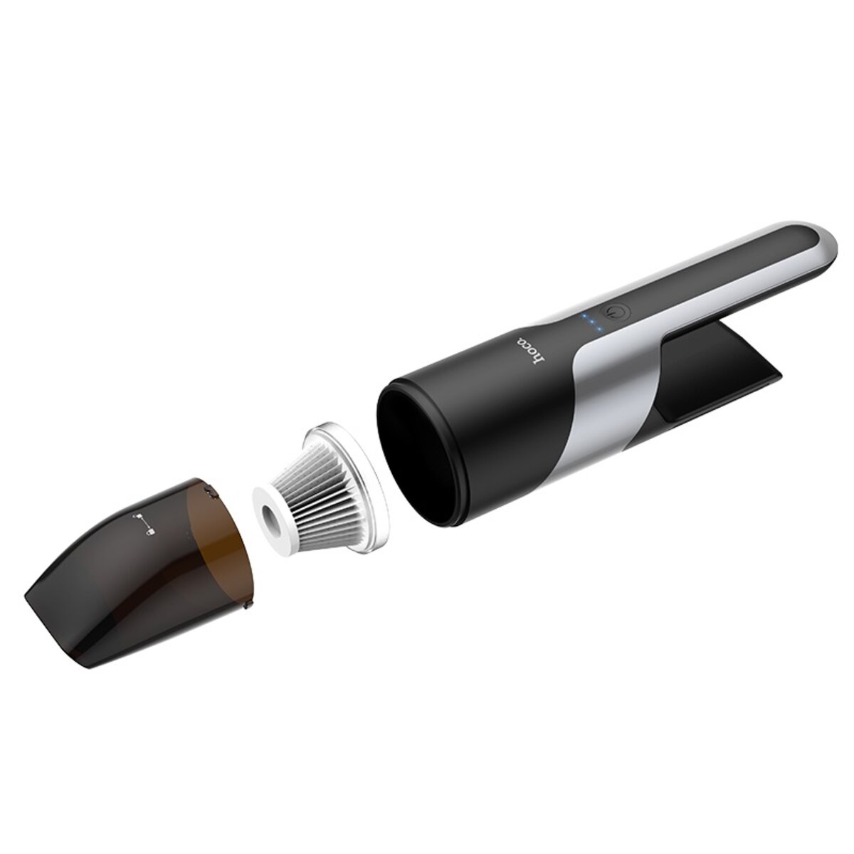 Автомобільний пилосос HOCO PH16 Azure portable vacuum car cleaner Black silver (6931474712646) на картинке №3