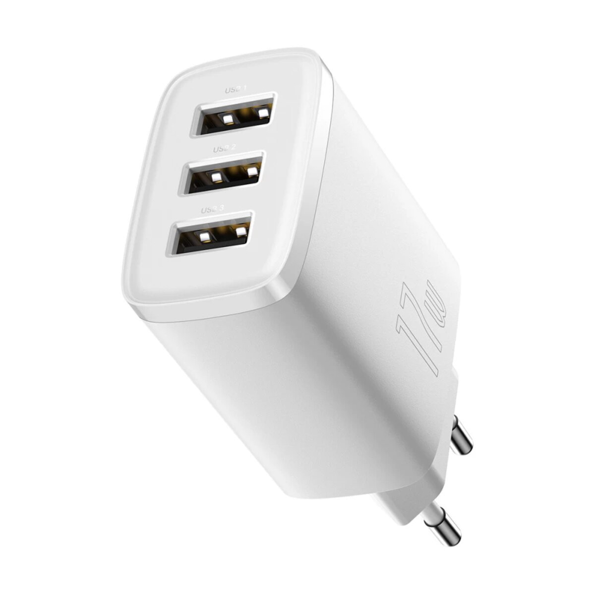 Мережевий зарядний пристрій Baseus Compact  Charger 3U 17W EU White на картинке №3