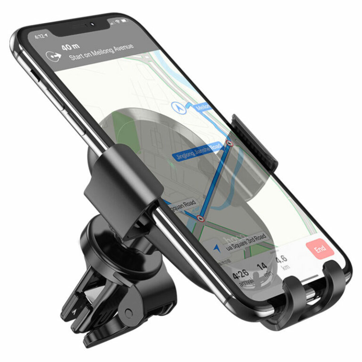 Тримач для мобiльного з БЗП HOCO CA105 Guide three-axis linkage wireless charging car holder Black (6931474762443) смотреть фото №7