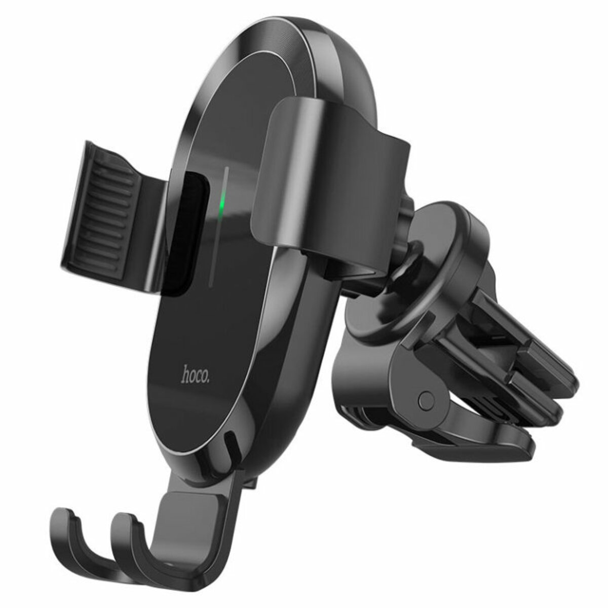Тримач для мобiльного з БЗП HOCO CA105 Guide three-axis linkage wireless charging car holder Black (6931474762443) смотреть фото №2