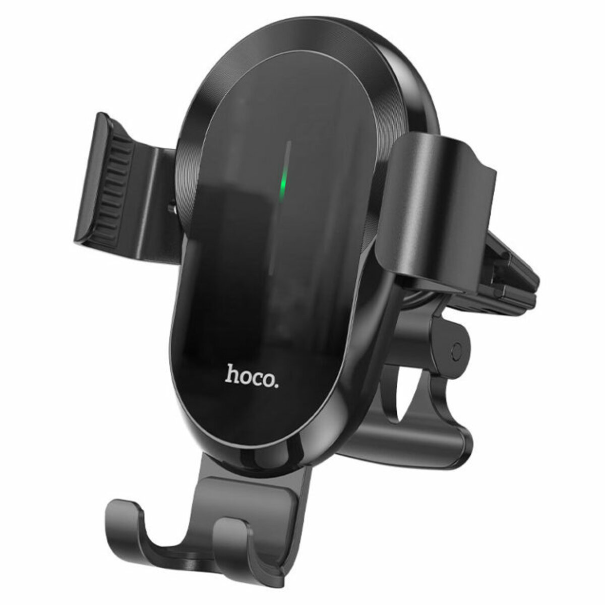 Тримач для мобiльного з БЗП HOCO CA105 Guide three-axis linkage wireless charging car holder Black (6931474762443) смотреть фото №1