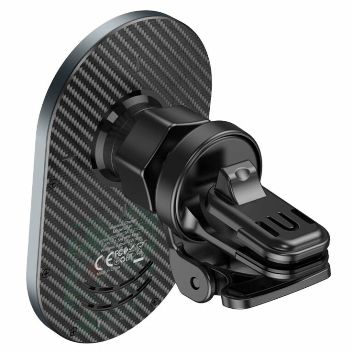 Тримач для мобiльного з БЗП HOCO CA91 Magic magnetic wireless fast charging car holder Gray (6931474753465) смотреть фото №2