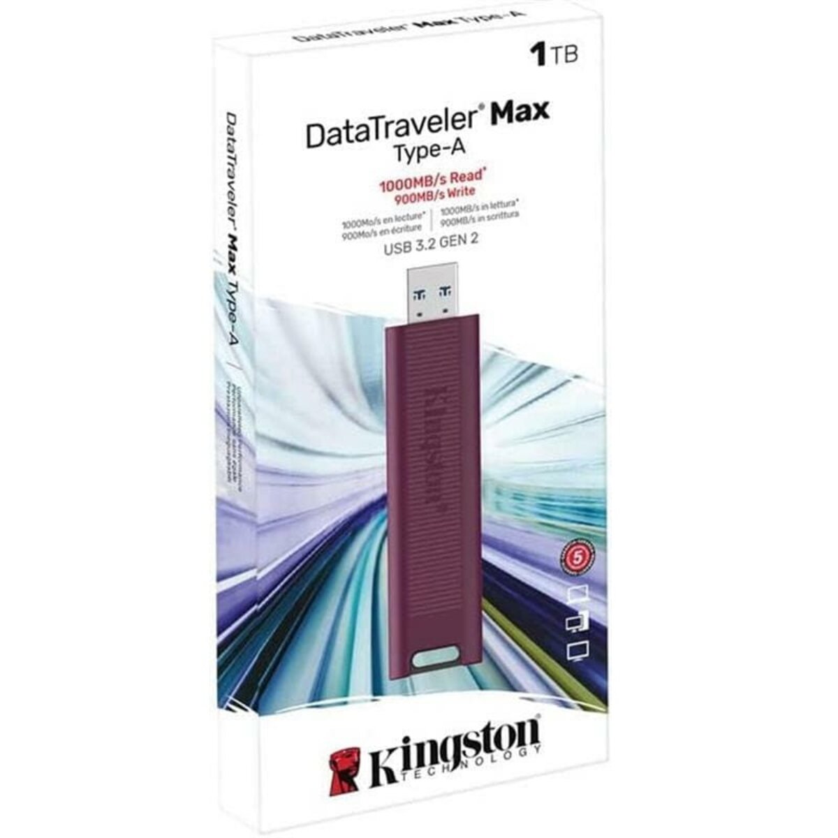 Флеш-накопичувач Kingston USB 3.2 Gen 2 Type A DT Max 1TB Red (DTMAXA/1TB) Фото 3 Флеш-накопичувач Kingston USB 3.2 Gen 2 Type A DT Max 1TB Red (DTMAXA/1TB) на картинке №3