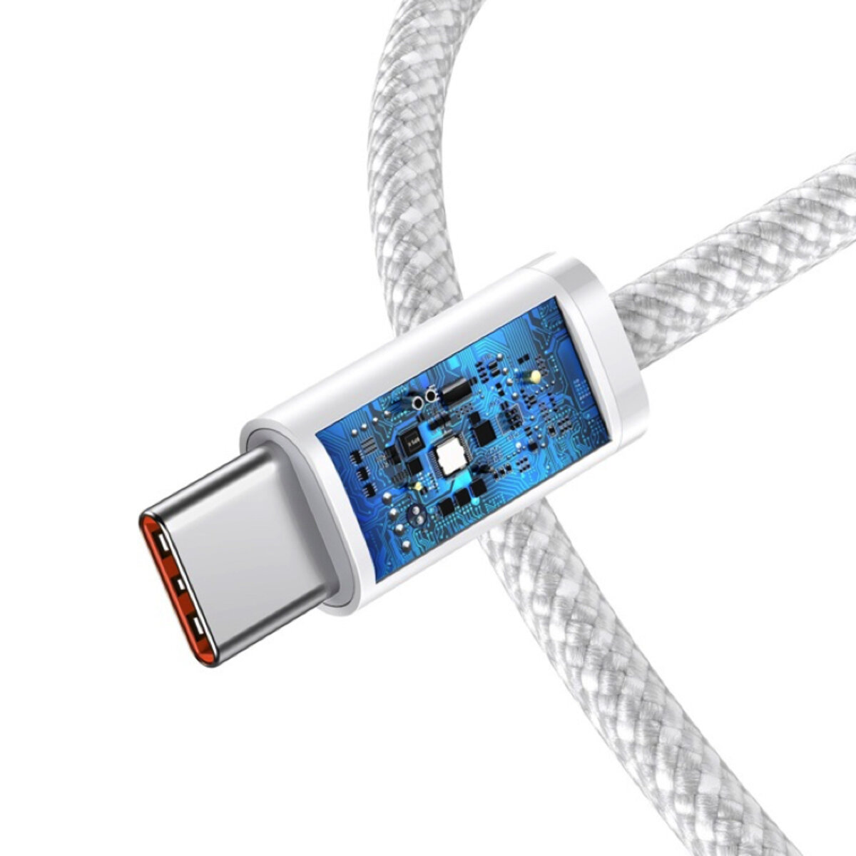 Кабель Baseus Dynamic Series Fast Charging Data Cable Type-C to Type-C 100W 2m White Фотографія №6 Кабель Baseus Dynamic Series Fast Charging Data Cable Type-C to Type-C 100W 2m White на малюнкі №6