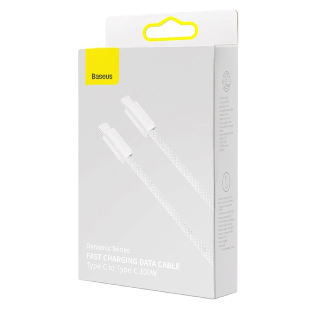 Кабель Baseus Dynamic Series Fast Charging Data Cable Type-C to Type-C 100W 2m White Фотографія №2 Кабель Baseus Dynamic Series Fast Charging Data Cable Type-C to Type-C 100W 2m White на малюнкі №2
