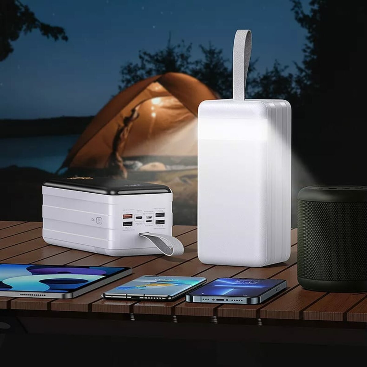 Зовнішній акумулятор REMAX Chinen Series 22.5W  PD+QC  Multi-compatible Fast Charging Power Bank with LED Light  80000mAh RPP-291 White на малюнкі №6