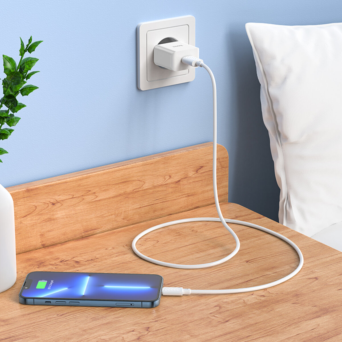 Мережевий зарядний пристрій HOCO C106A Leisure single port charger set(iP) 10.5W White Фотографія №8 Мережевий зарядний пристрій HOCO C106A Leisure single port charger set(iP) 10.5W White на малюнкі №8