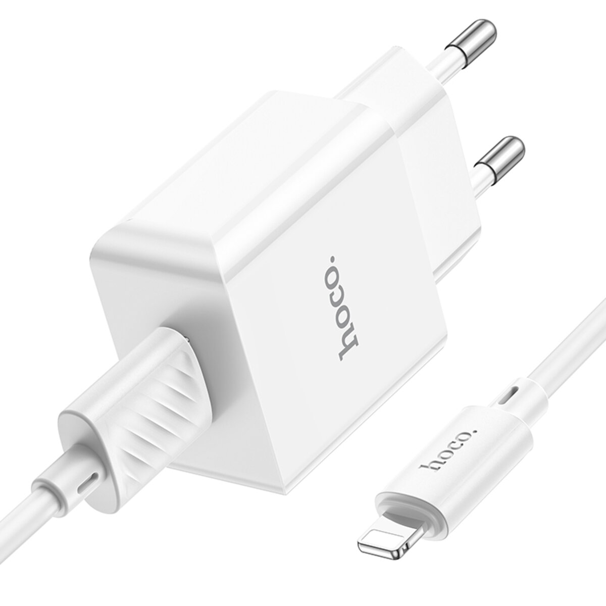 Мережевий зарядний пристрій HOCO C106A Leisure single port charger set(iP) 10.5W White Фотографія №3 Мережевий зарядний пристрій HOCO C106A Leisure single port charger set(iP) 10.5W White на малюнкі №3