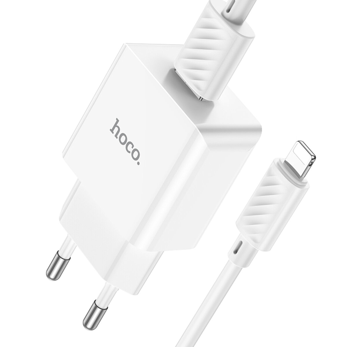Мережевий зарядний пристрій HOCO C106A Leisure single port charger set(iP) 10.5W White Фотографія №2 Мережевий зарядний пристрій HOCO C106A Leisure single port charger set(iP) 10.5W White на малюнкі №2