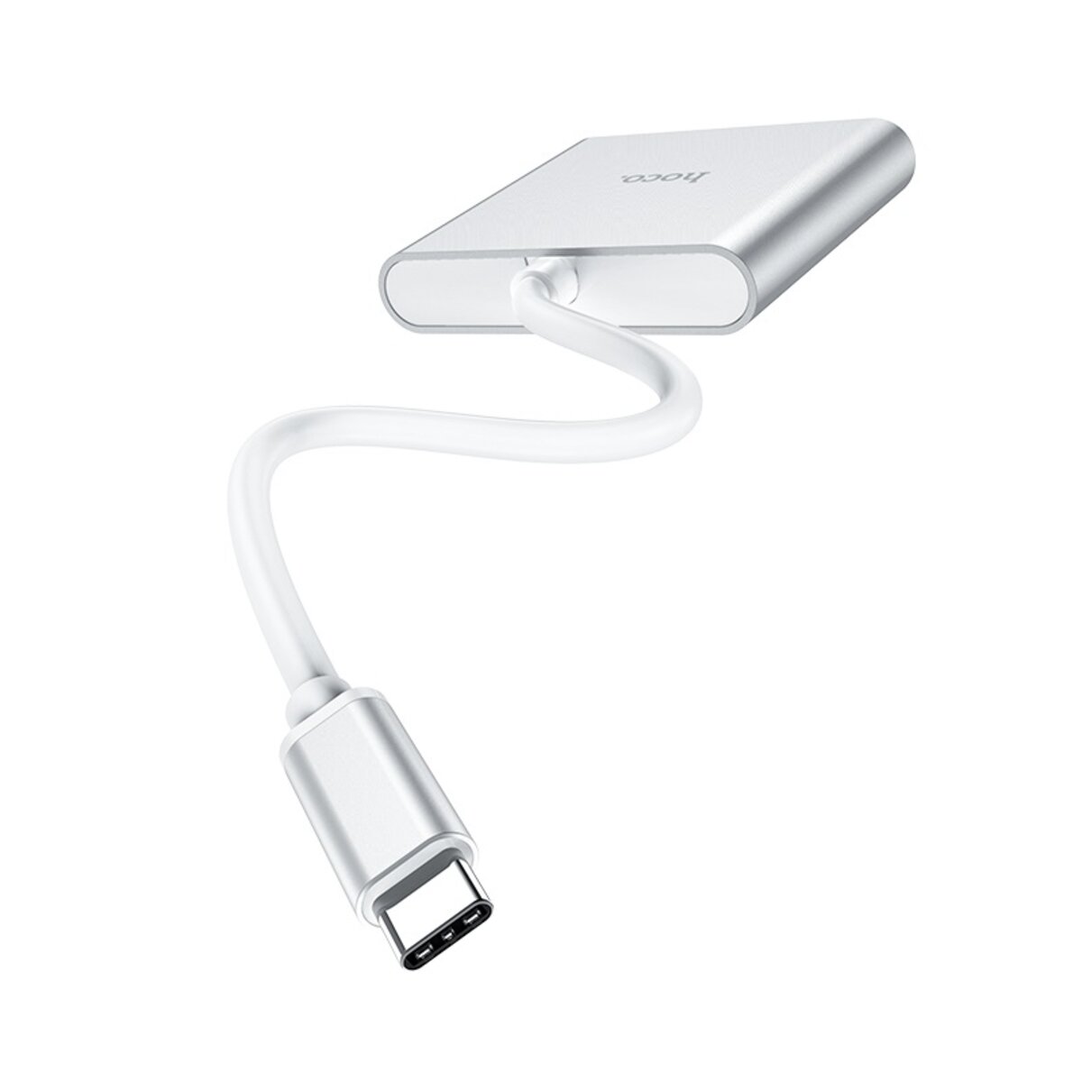 USB-хаб HOCO HB14 Easy use Type-C adapter(Type-C to USB3.0+HDMI+PD) Silver Фотографія №5 USB-хаб HOCO HB14 Easy use Type-C adapter(Type-C to USB3.0+HDMI+PD) Silver на малюнкі №5