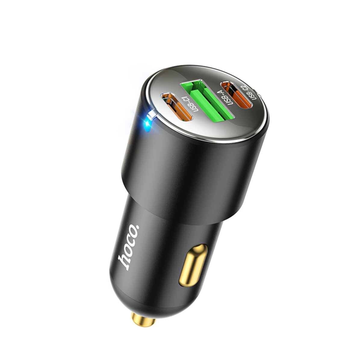 Автомобільний зарядний пристрій HOCO NZ6 PD45W 3-port(2C1A) car charger Black на малюнкі №1