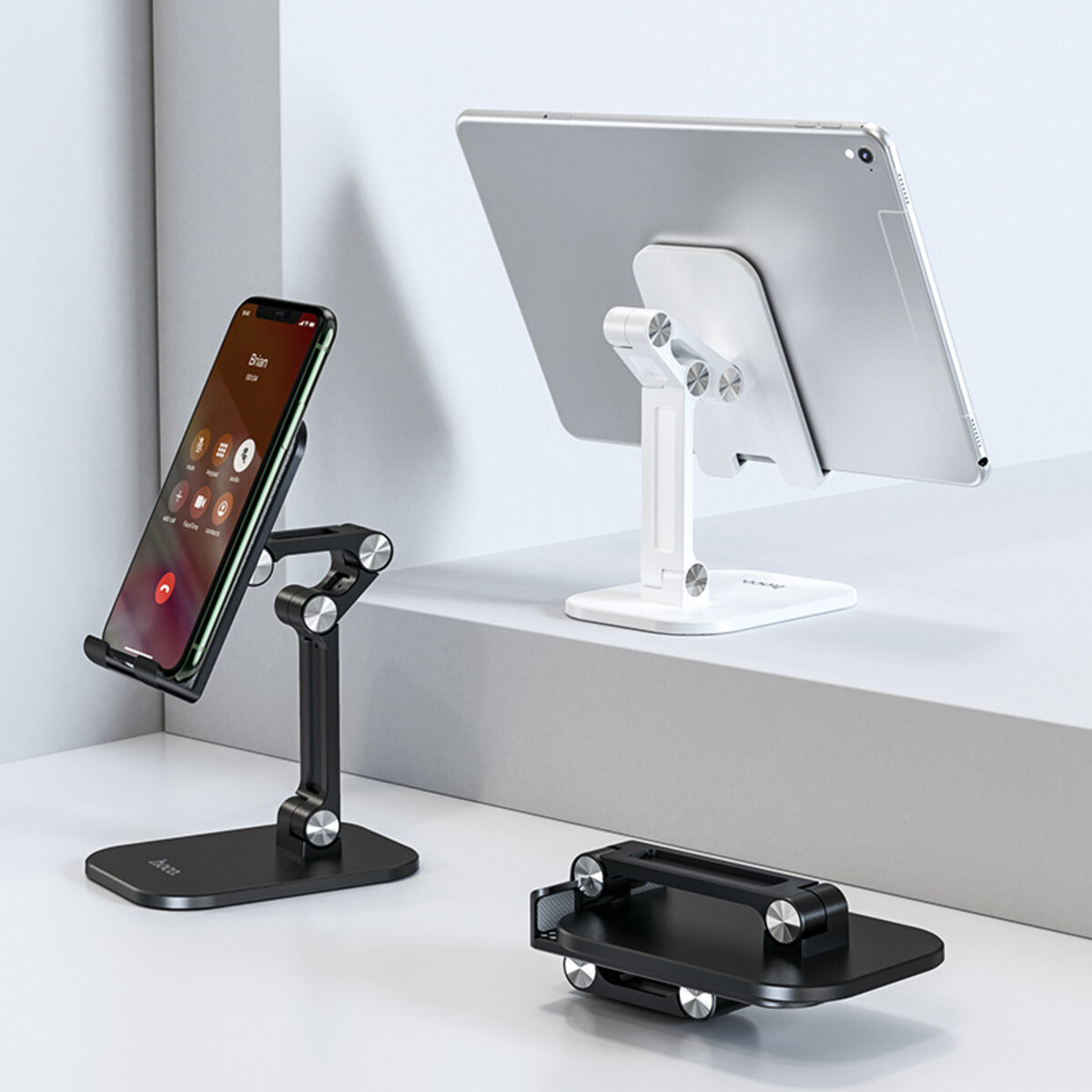 Тримач для мобільного HOCO PH34 Excelente double folding desktop stand Black (6931474734129) Фотография №3 Тримач для мобільного HOCO PH34 Excelente double folding desktop stand Black (6931474734129) смотреть фото №3