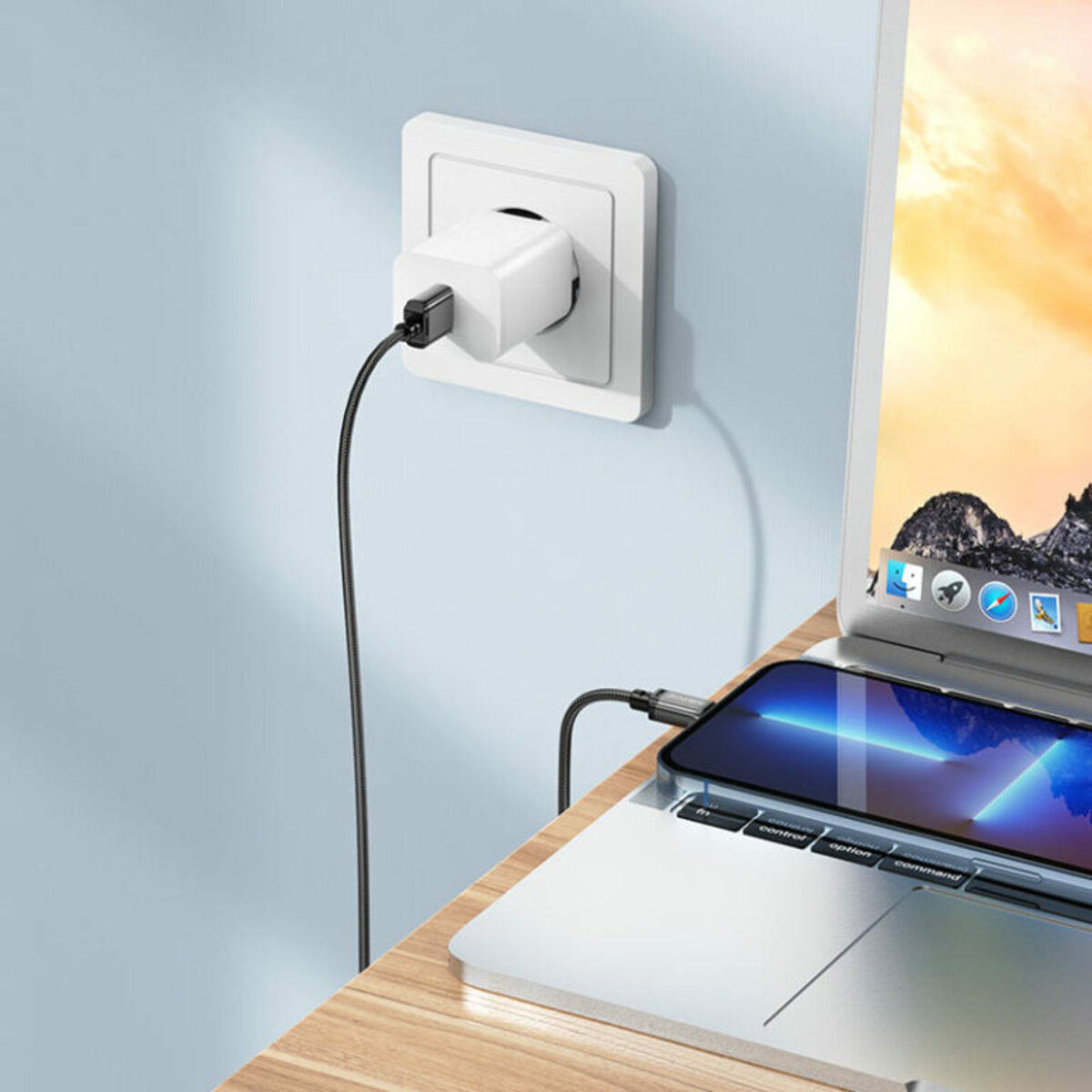 Кабель BOROFONE BX87 USB to iP 2.4A,1m, nylon, aluminum connectors, Black на картинке №3