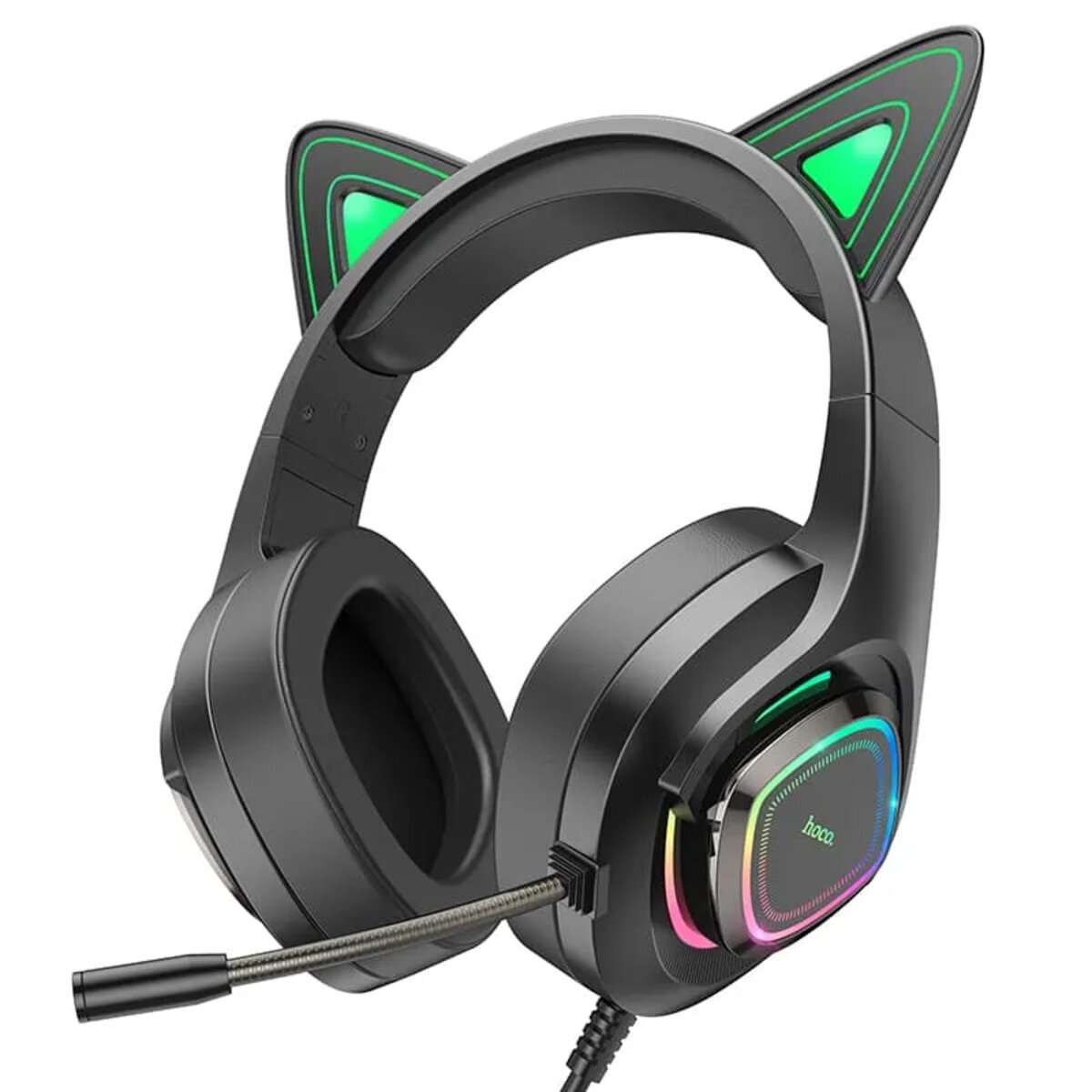 Навушники HOCO W107 Cute cat luminous cat ear gaming headphones Elf Cat Фотографія №1 Навушники HOCO W107 Cute cat luminous cat ear gaming headphones Elf Cat на малюнкі №1