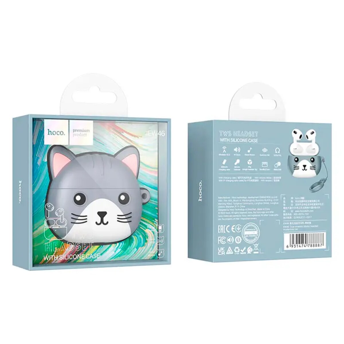 Навушники HOCO EW46 True wireless stereo headset Mysterious Cat (6931474788887) смотреть фото №6
