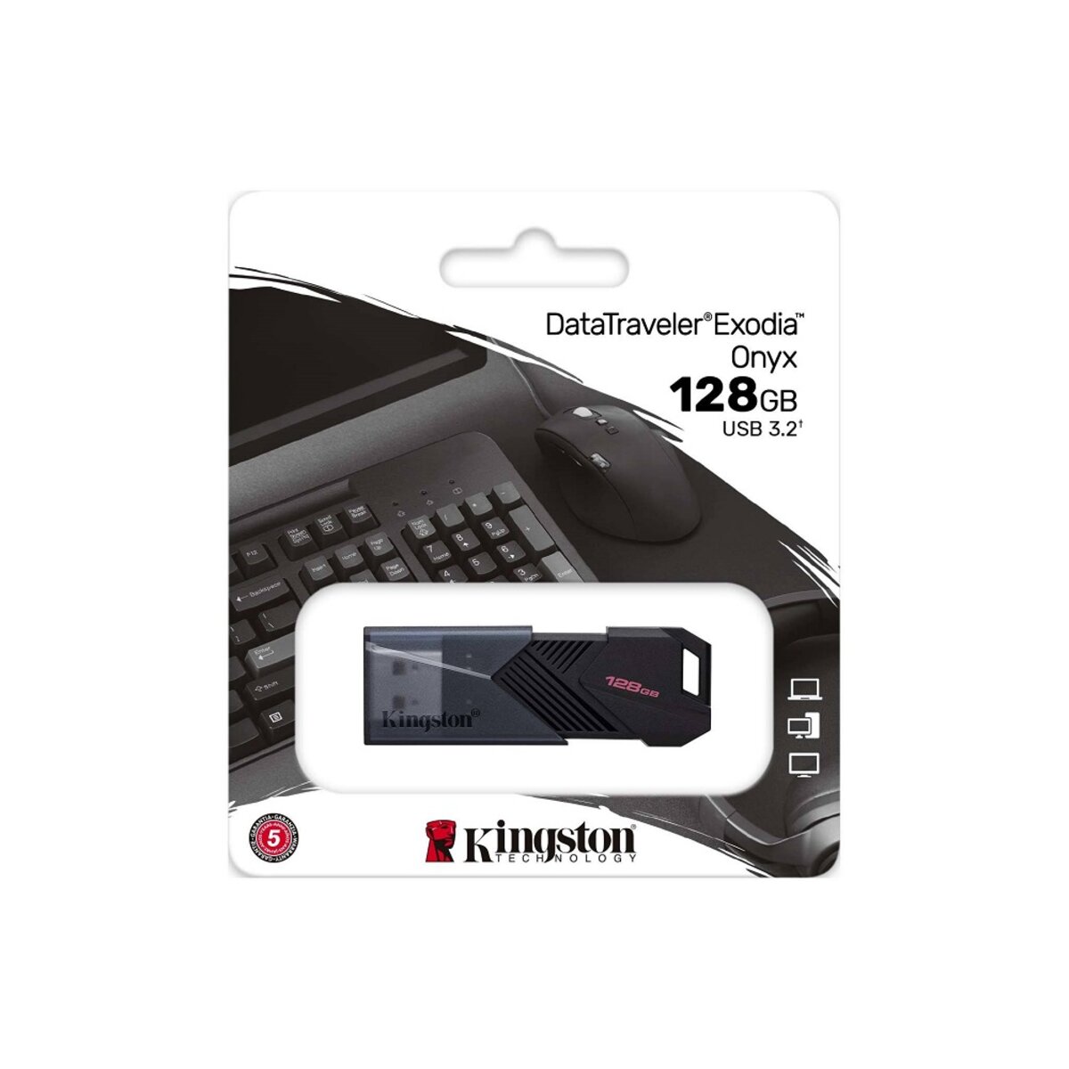 Флеш-накопичувач Kingston USB 3.2 DT Exodia Onyx 128GB Black (DTXON/128GB) на картинке №3