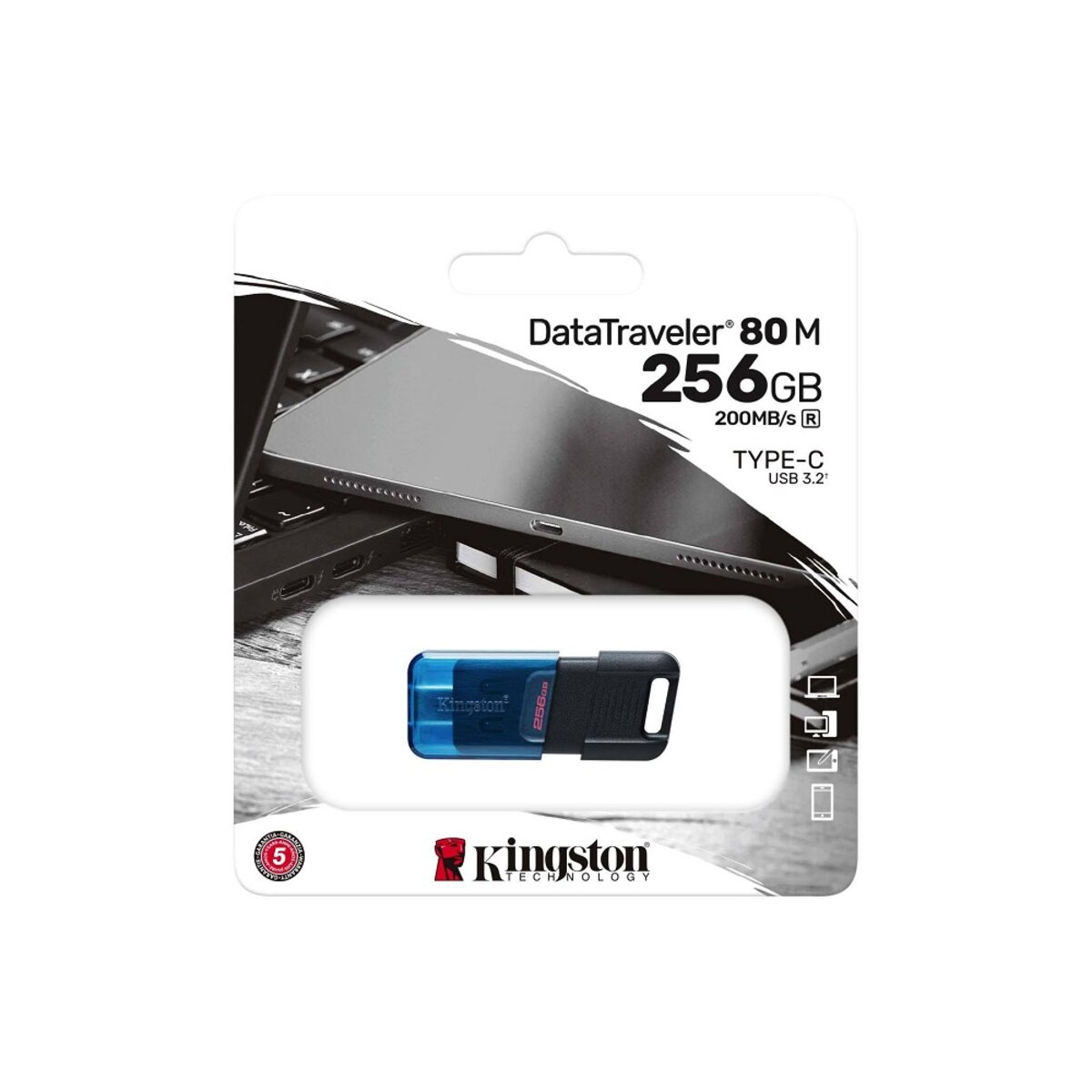 Flash Kingston USB 3.2 DT 80M 256GB Type-C Black/Blue (DT80M/256GB) Фотография №3 Flash Kingston USB 3.2 DT 80M 256GB Type-C Black/Blue (DT80M/256GB) смотреть фото №3
