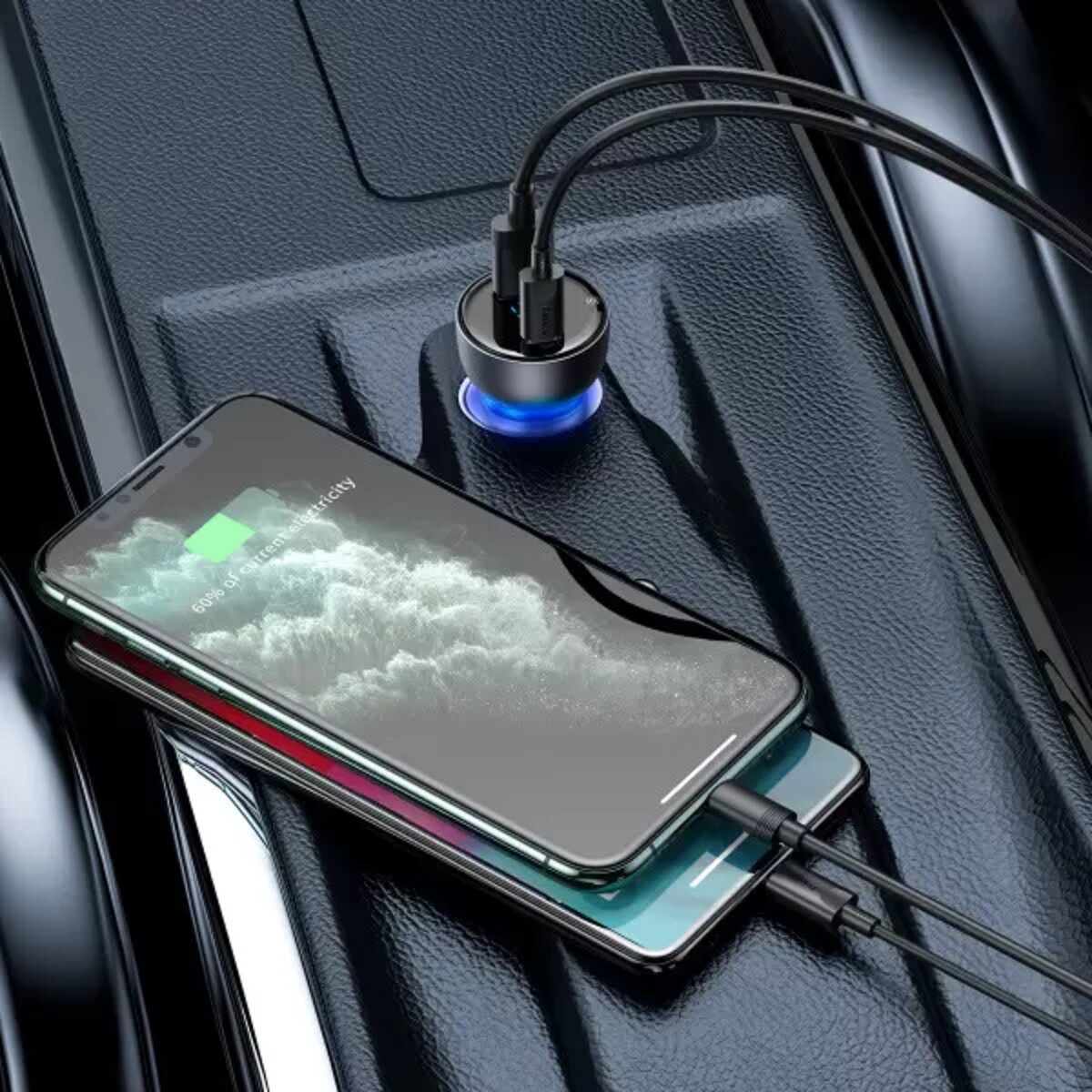 Автомобільний зарядний пристрій Baseus Particular Digital Display QC+PPS Dual Quick Charger Car Charger 65W Shallow tarnish на малюнкі №6