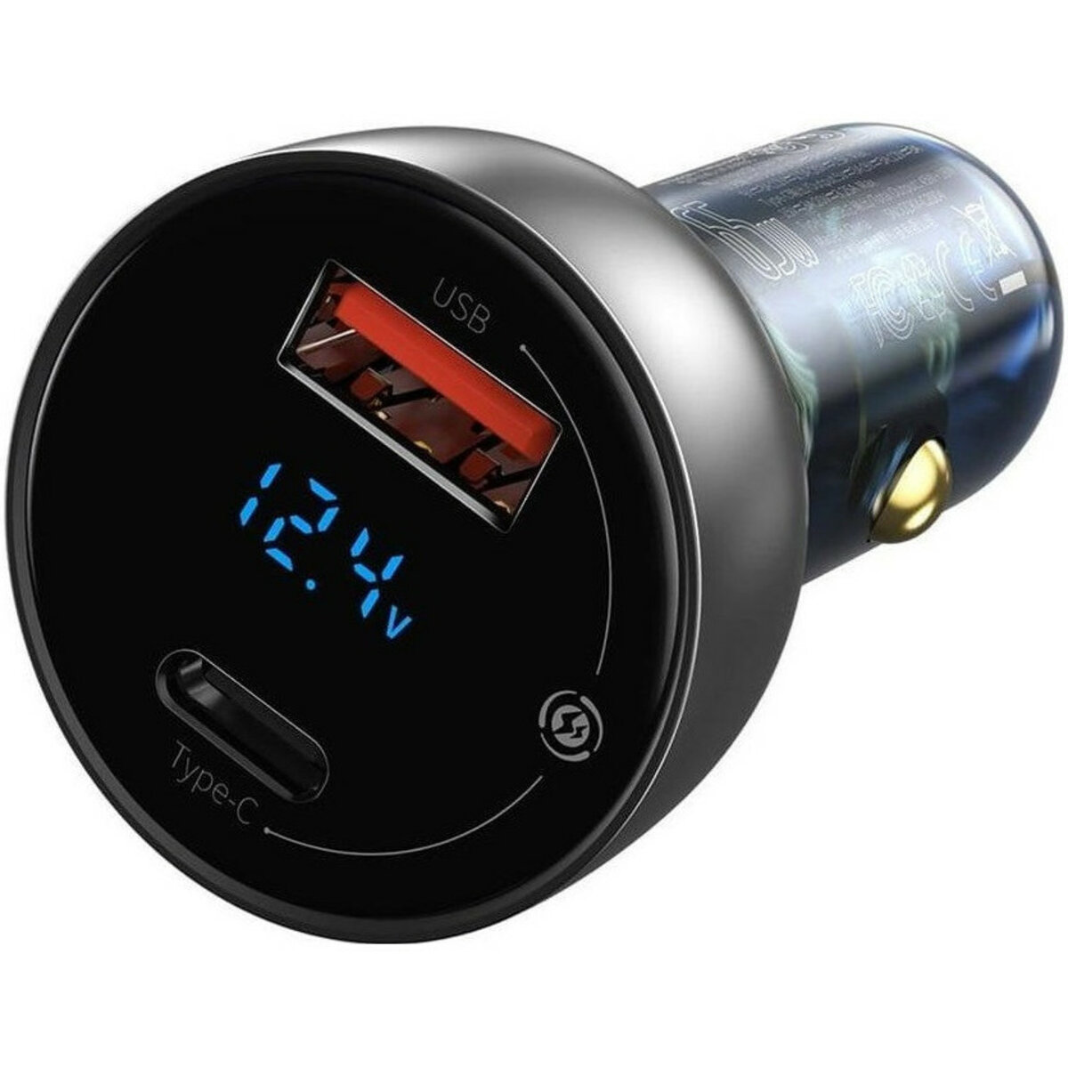 Автомобільний зарядний пристрій Baseus Particular Digital Display QC+PPS Dual Quick Charger Car Charger 65W Shallow tarnish на малюнкі №3