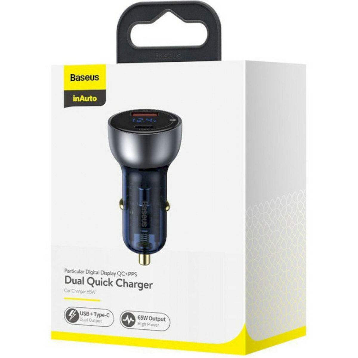 Автомобільний зарядний пристрій Baseus Particular Digital Display QC+PPS Dual Quick Charger Car Charger 65W Shallow tarnish на малюнкі №2