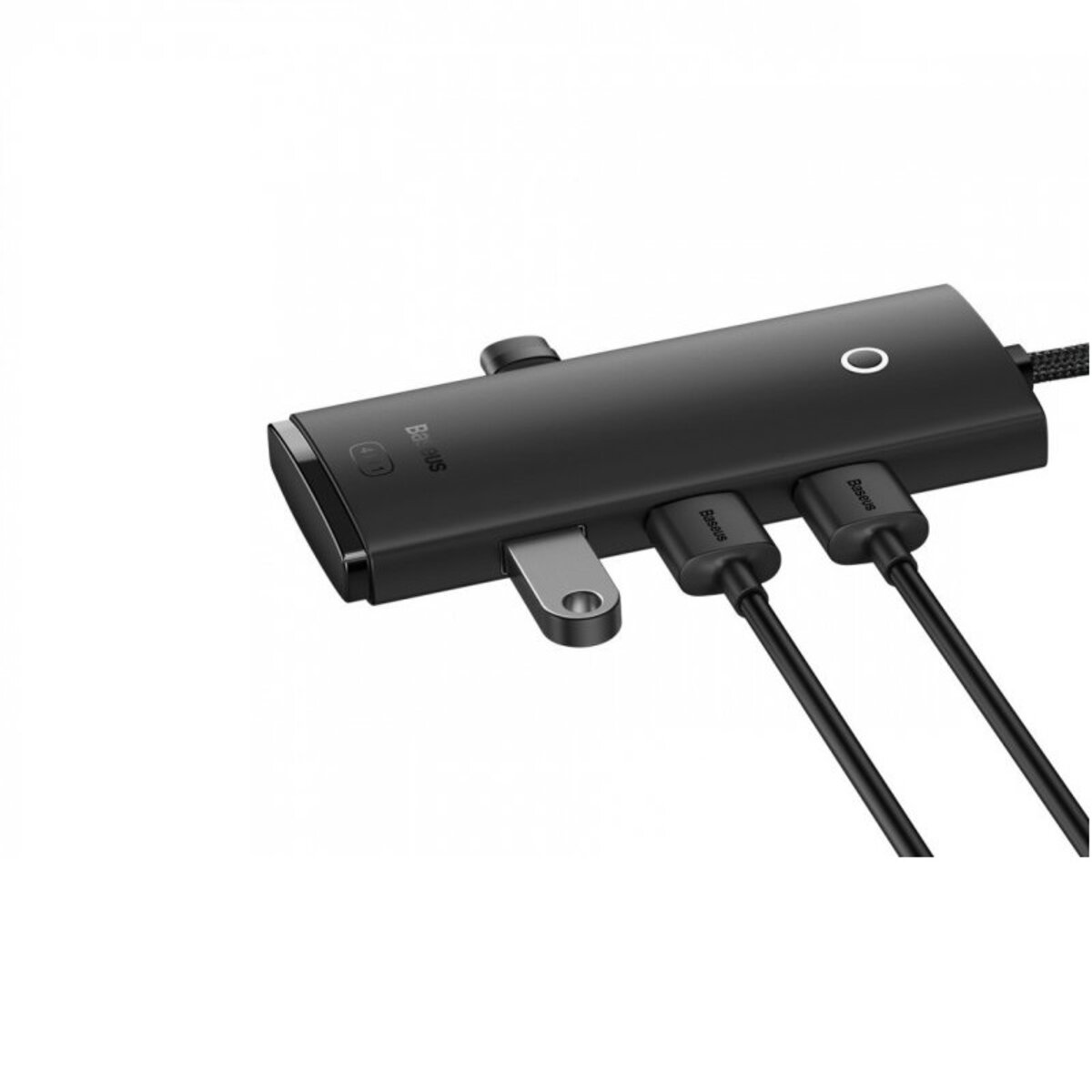 USB-хаб Baseus Lite Series 4-Port USB-A HUB Adapter (USB-A to USB 3.0*4 ) 1m Black на картинке №2