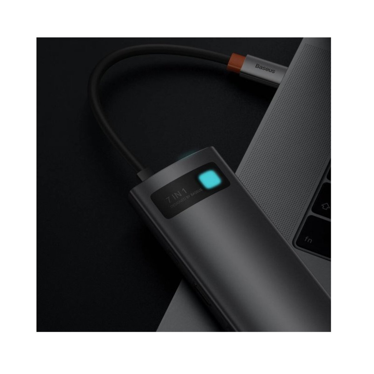 USB-хаб Baseus Metal Gleam Series 7-in-1 Multifunctional Type-C HUB Docking Station Gray(Type-C to HDMI*1+USB3.0*2+USB-C*1+PD*1+SD/TF*1) Фотографія №4 USB-хаб Baseus Metal Gleam Series 7-in-1 Multifunctional Type-C HUB Docking Station Gray(Type-C to HDMI*1+USB3.0*2+USB-C*1+PD*1+SD/TF*1) на малюнкі №4