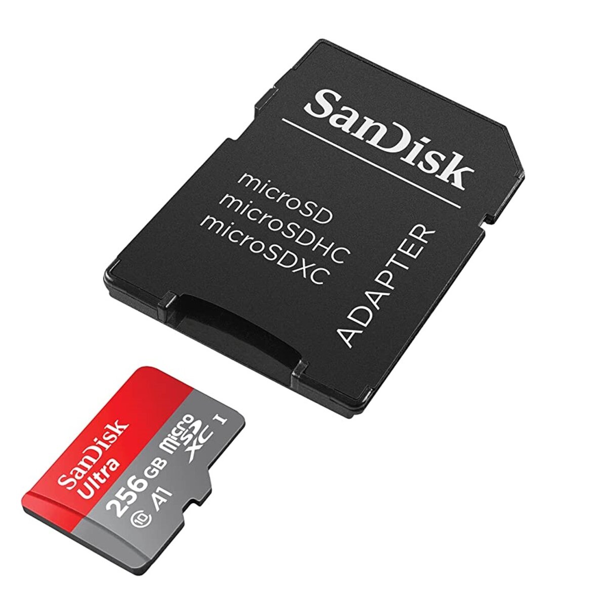 Карта памяті microSDXC (UHS-1) SanDisk Ultra 256Gb class 10 A1 (150MB/s) (adapter SD) (SDSQUAC-256G-GN6MA) Фото 2 Карта памяті microSDXC (UHS-1) SanDisk Ultra 256Gb class 10 A1 (150MB/s) (adapter SD) (SDSQUAC-256G-GN6MA) на картинке №2