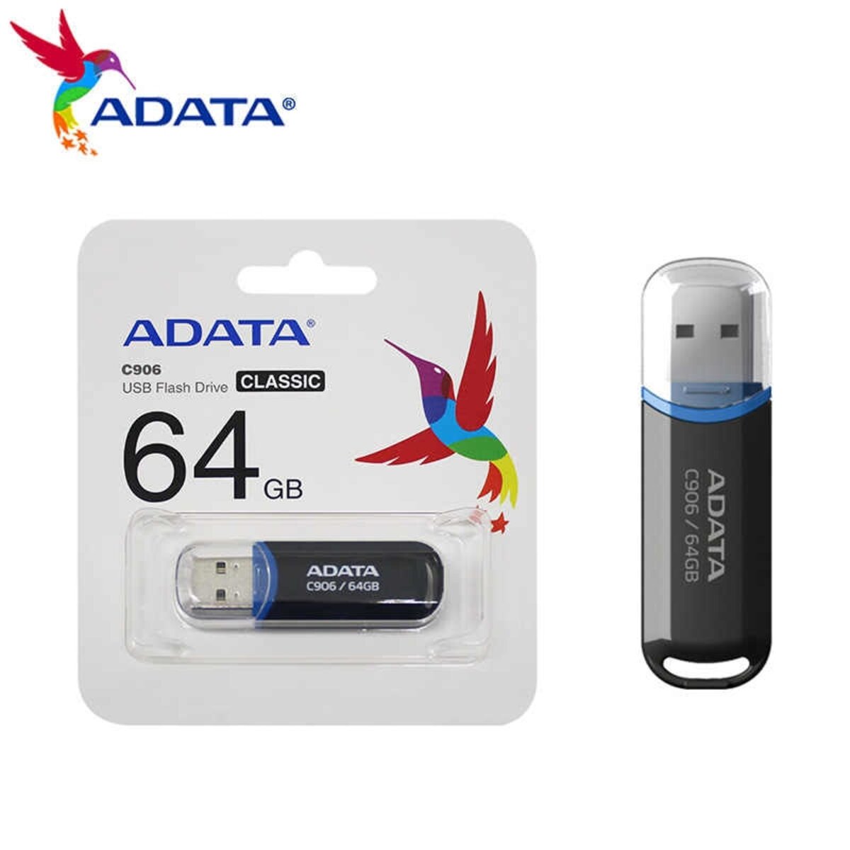 Флеш-накопичувач A-DATA USB 2.0 C906 64Gb Black на картинке №6