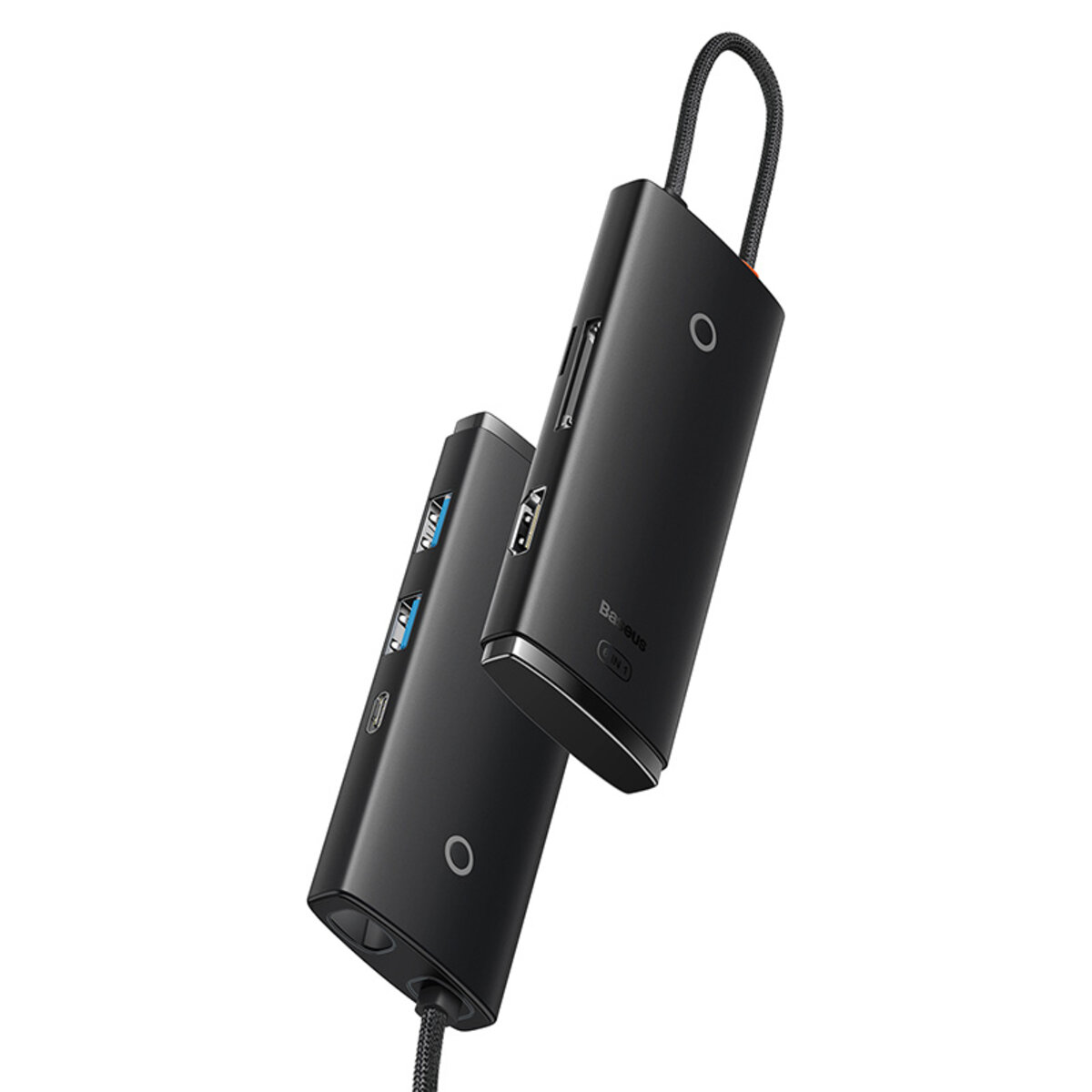 USB-хаб Baseus Lite Series 6-Port Type-C HUB Docking Station (Type-C to HDMI+USB3.0*2+PD+SD/TF) Black Фотографія №3 USB-хаб Baseus Lite Series 6-Port Type-C HUB Docking Station (Type-C to HDMI+USB3.0*2+PD+SD/TF) Black на малюнкі №3