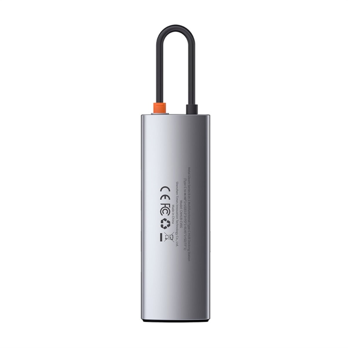 USB-хаб Baseus Metal Gleam Series 8-in-1 Multifunctional Type-C HUB Docking Station Gray(Type-C to HDMI*1+USB3.0*3+PD*1+RJ45*1+SD/TF*1) (CAHUB-CV0G) Фотографія №6 USB-хаб Baseus Metal Gleam Series 8-in-1 Multifunctional Type-C HUB Docking Station Gray(Type-C to HDMI*1+USB3.0*3+PD*1+RJ45*1+SD/TF*1) (CAHUB-CV0G) на малюнкі №6
