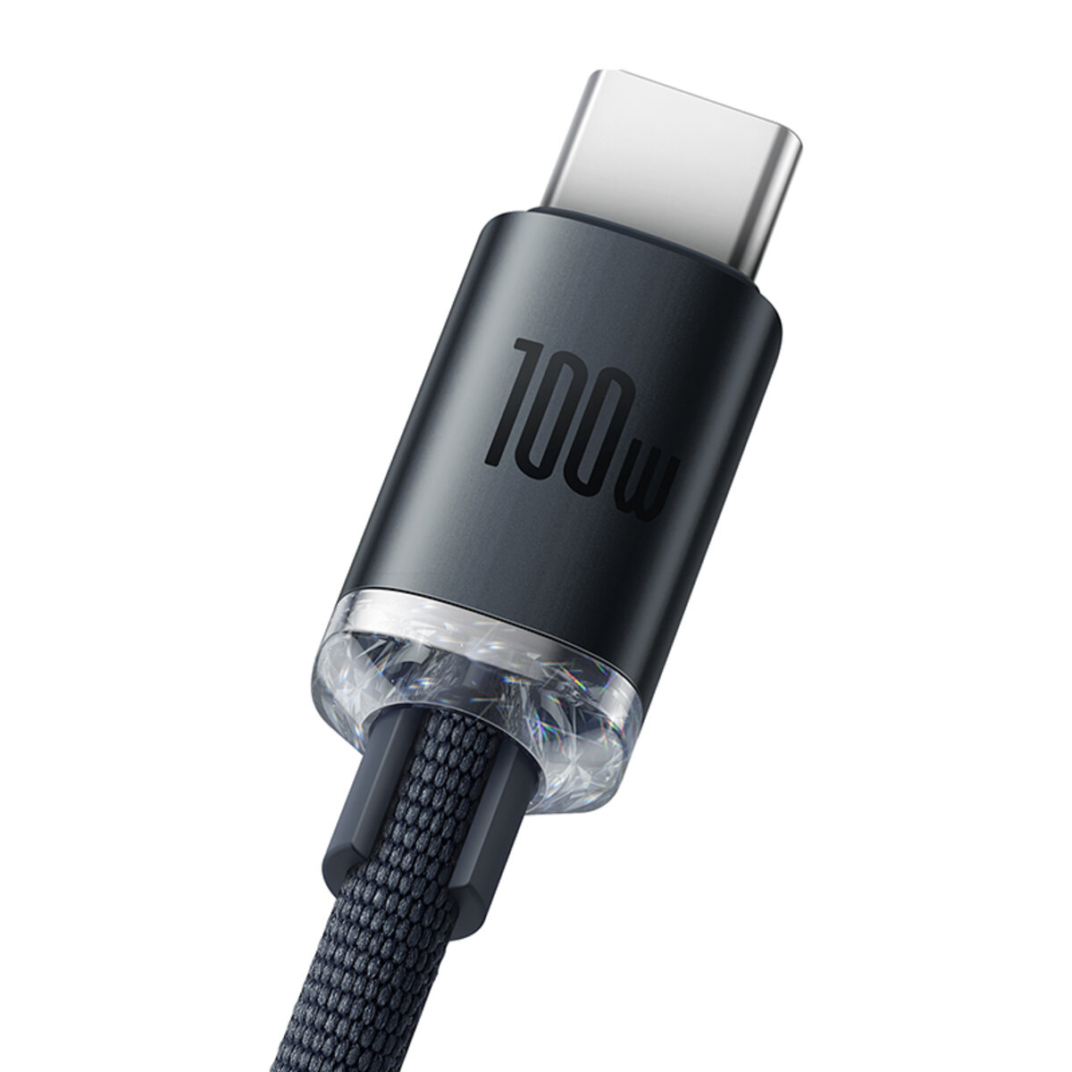Кабель Baseus Crystal Shine Series Fast Charging Data Cable USB to Type-C 100W 2m Black на малюнкі №3