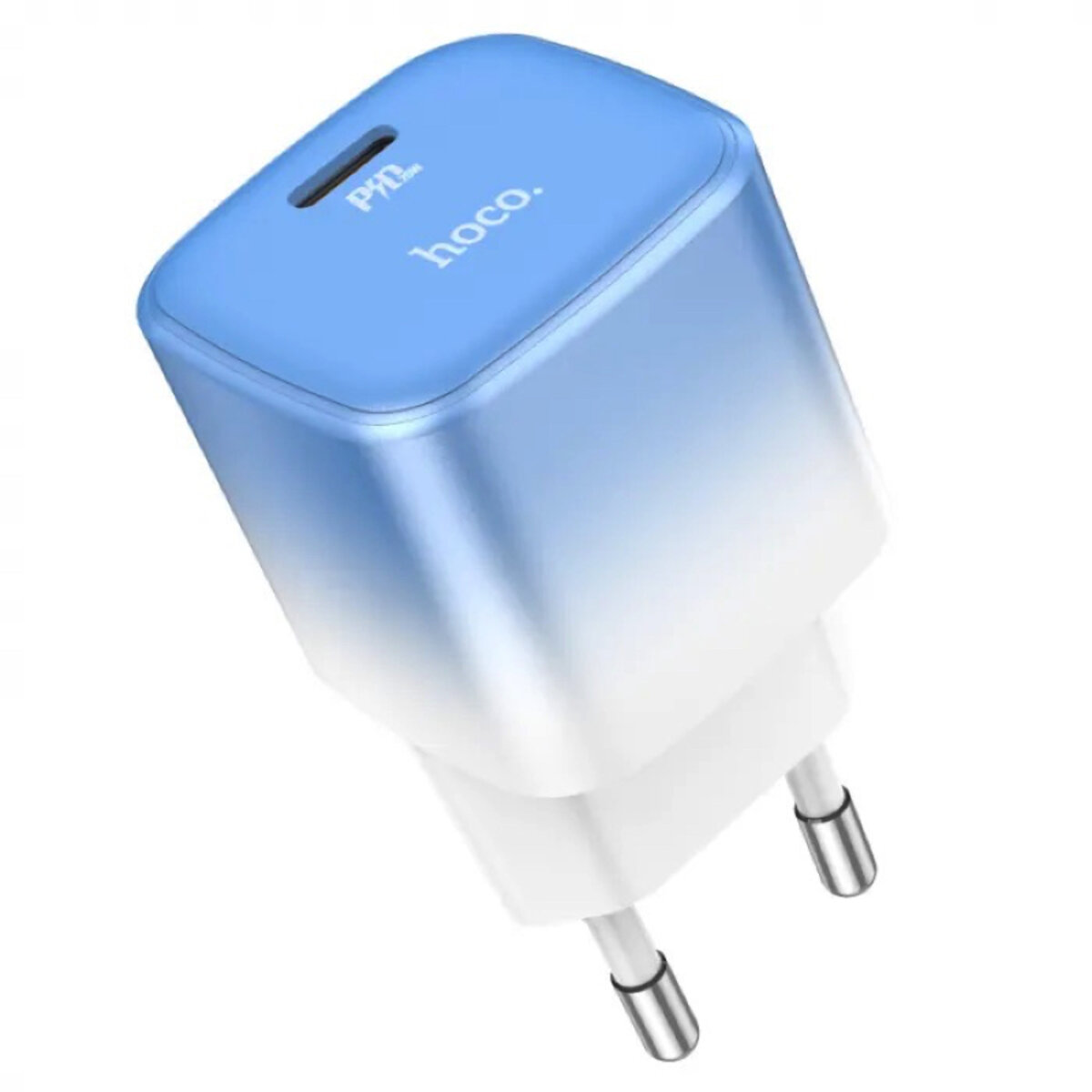 Мережевий зарядний пристрій HOCO C101A single port PD20W charger Ice Blue (6931474769374) на картинке №1