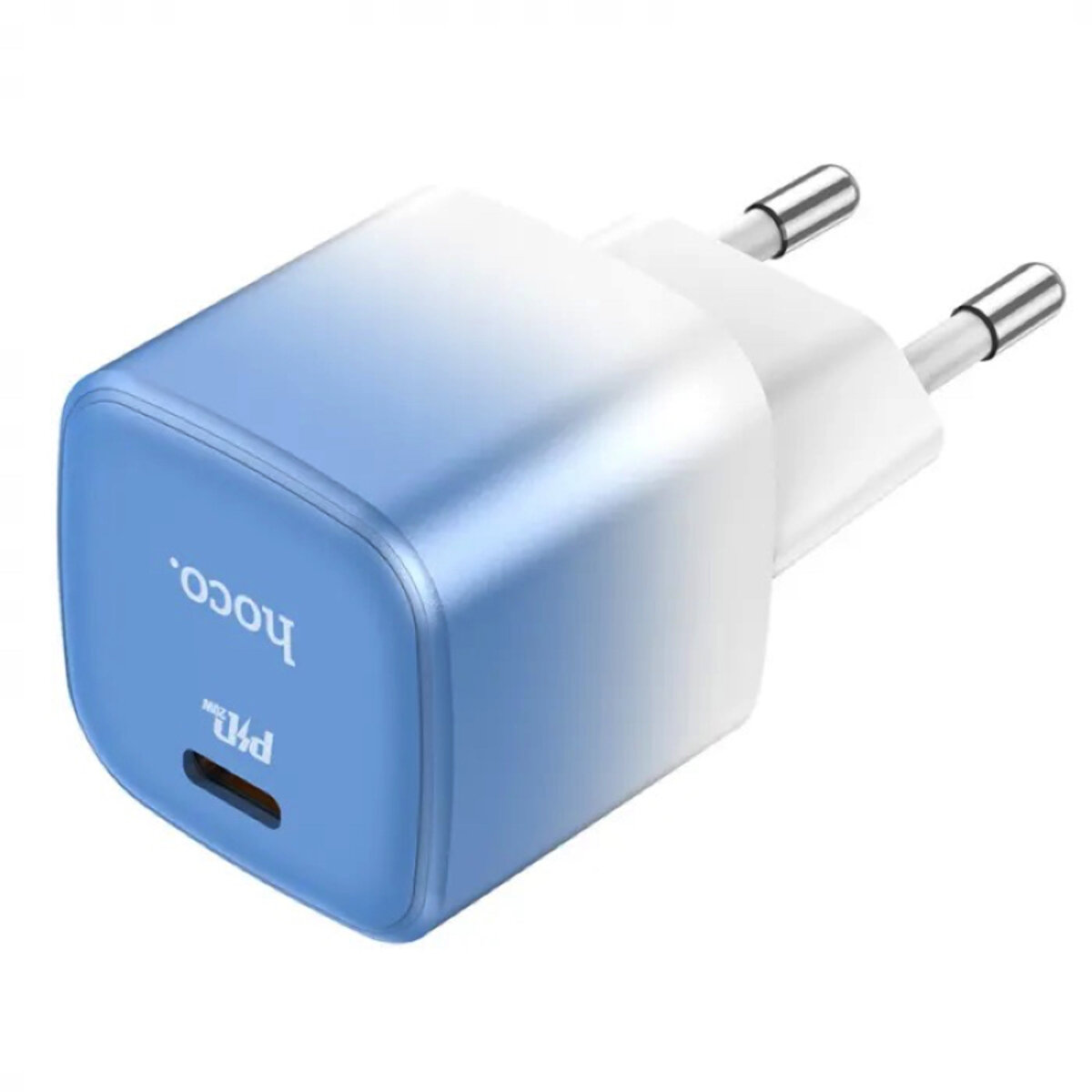 Мережевий зарядний пристрій HOCO C101A single port PD20W charger Ice Blue (6931474769374) на картинке №2