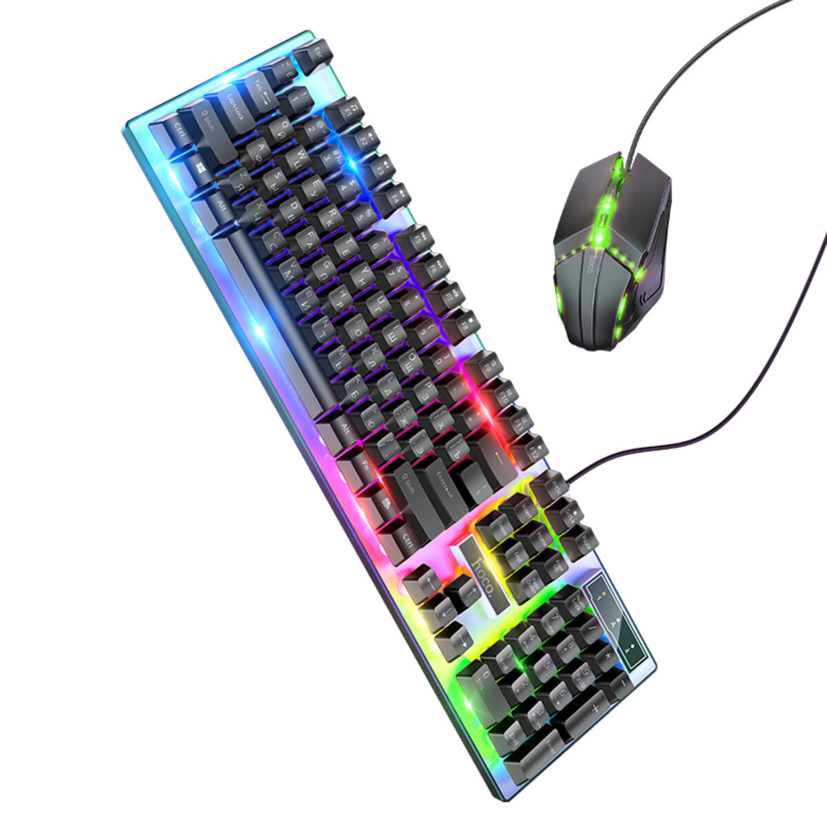 Миша + клавіатура HOCO GM18 Luminous gaming keyboard and mouse set Black на малюнкі №2