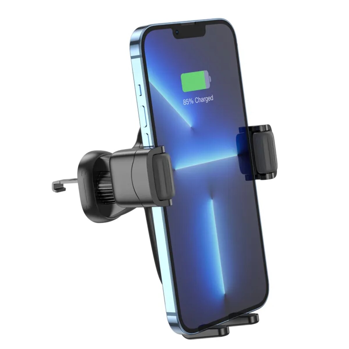 Тримач для мобiльного з БЗП HOCO HW1 Pro wireless fast charge car holder(air outlet) Black (6931474791603) на картинке №6