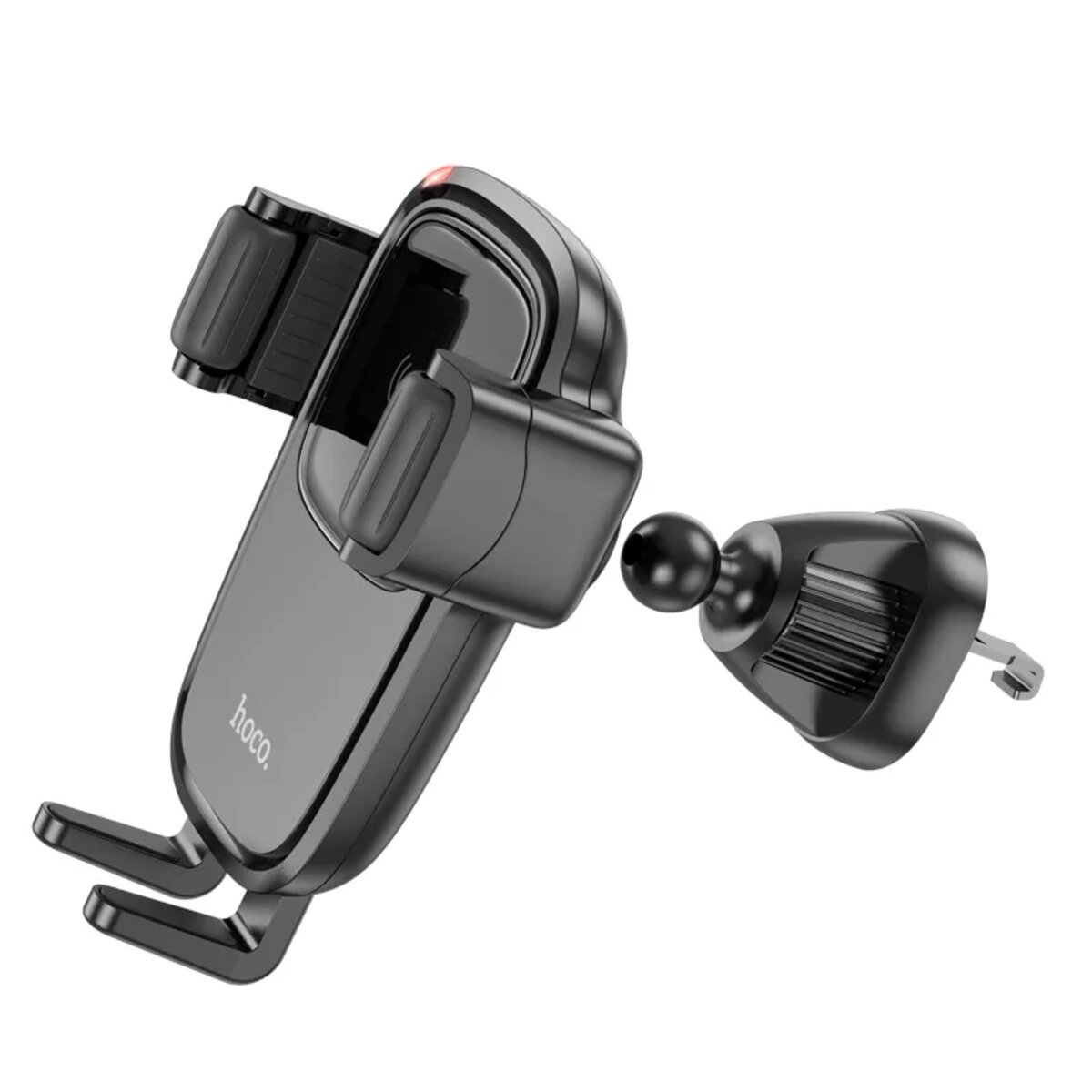 Тримач для мобiльного з БЗП HOCO HW1 Pro wireless fast charge car holder(air outlet) Black (6931474791603) на картинке №3