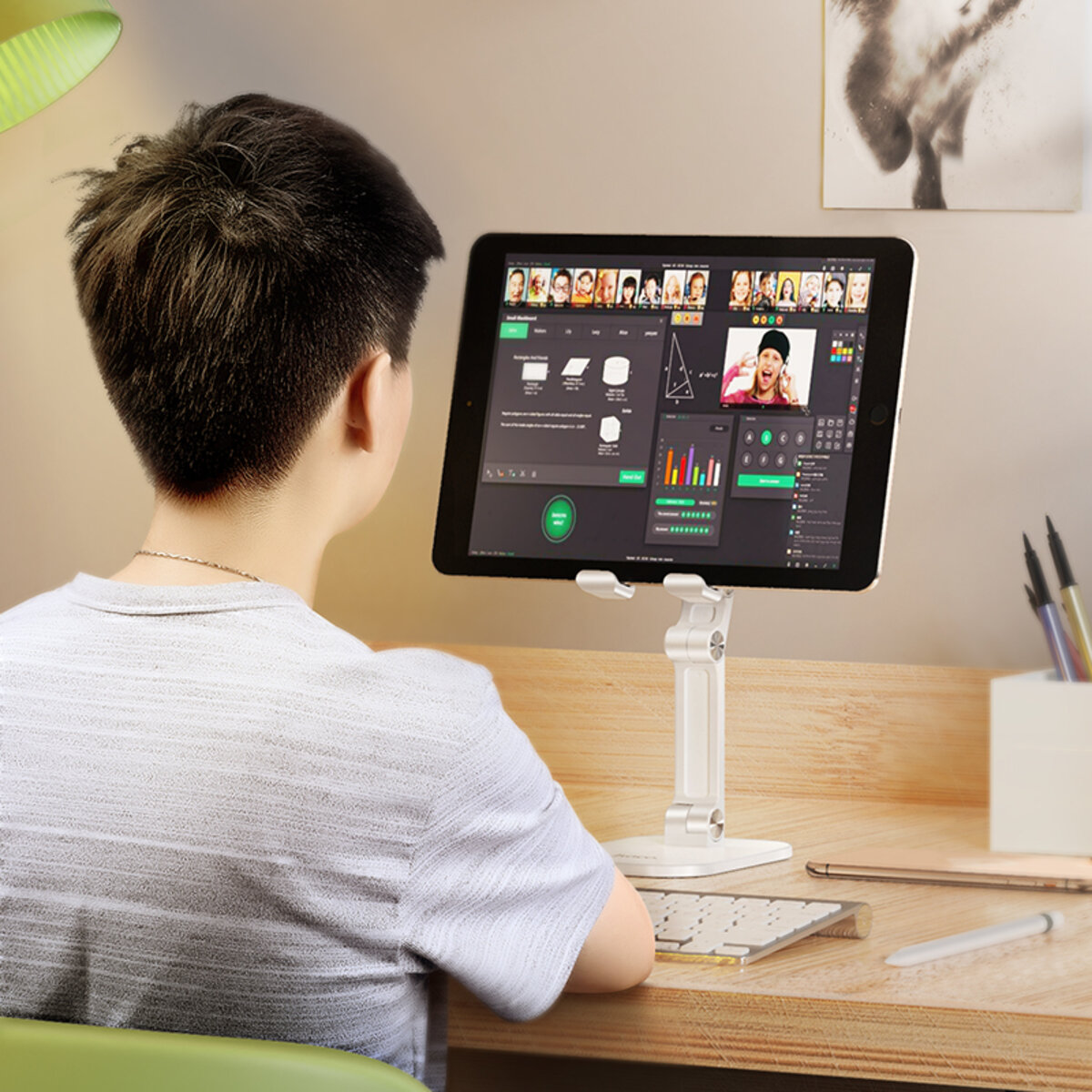 Тримач для мобільного HOCO PH34 Excelente double folding desktop stand White (6931474734136) смотреть фото №3