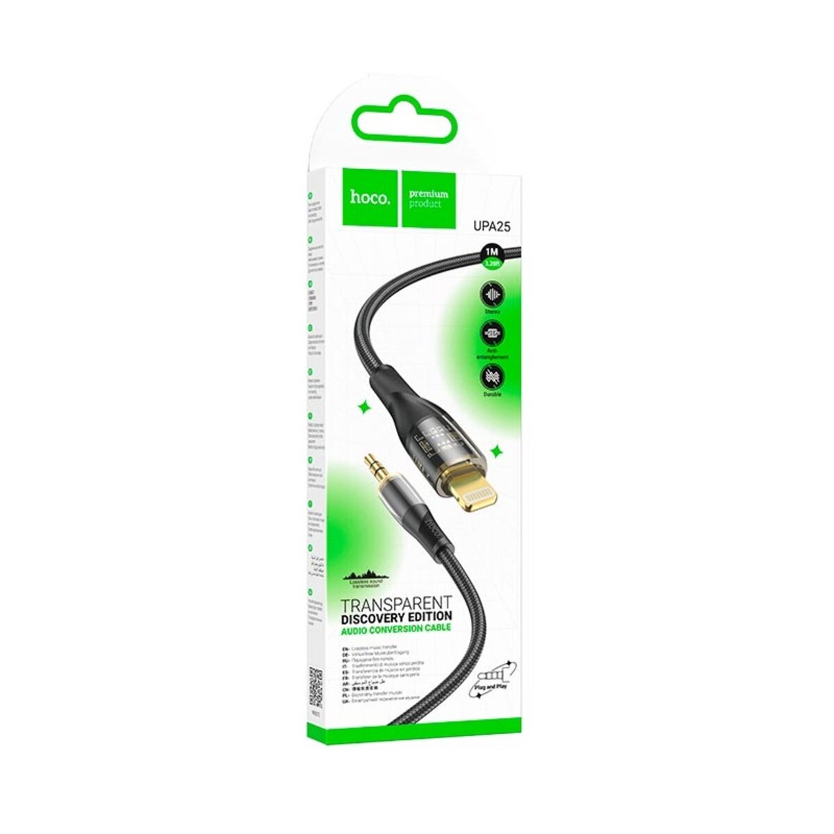 Аудіокабель HOCO UPA25 Transparent Discovery Edition Digital audio conversion cable iP Black (6931474791153) Фотографія №6 Аудіокабель HOCO UPA25 Transparent Discovery Edition Digital audio conversion cable iP Black (6931474791153) на малюнкі №6
