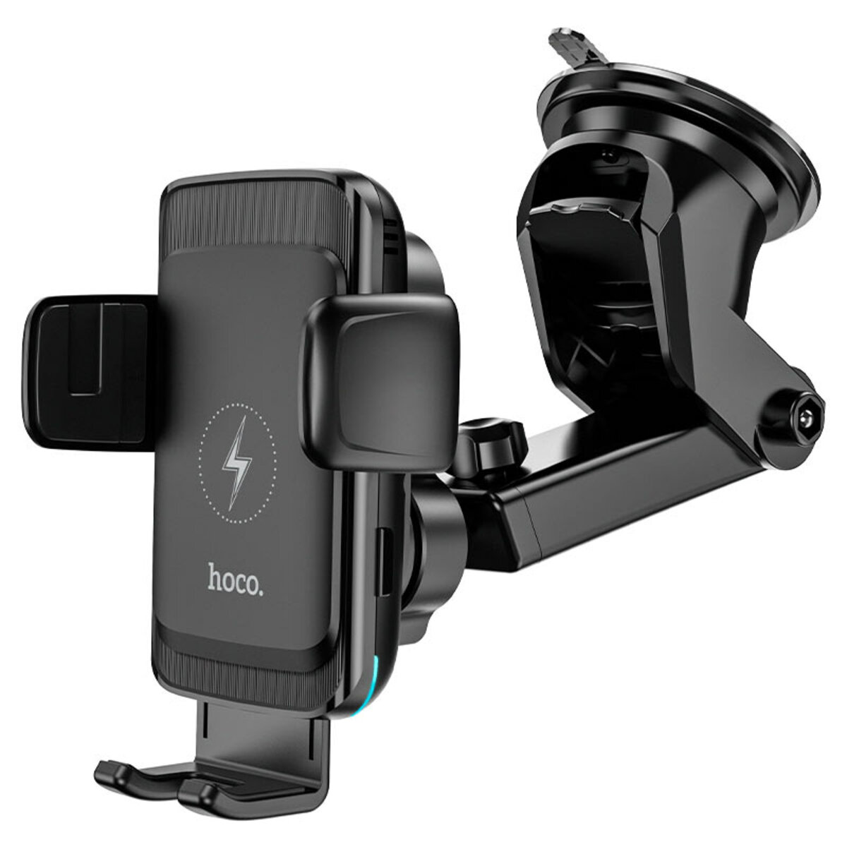 Тримач для мобільного з БЗП HOCO S35 Smart alignment wireless charging car holder Black (6931474761361) на картинке №2