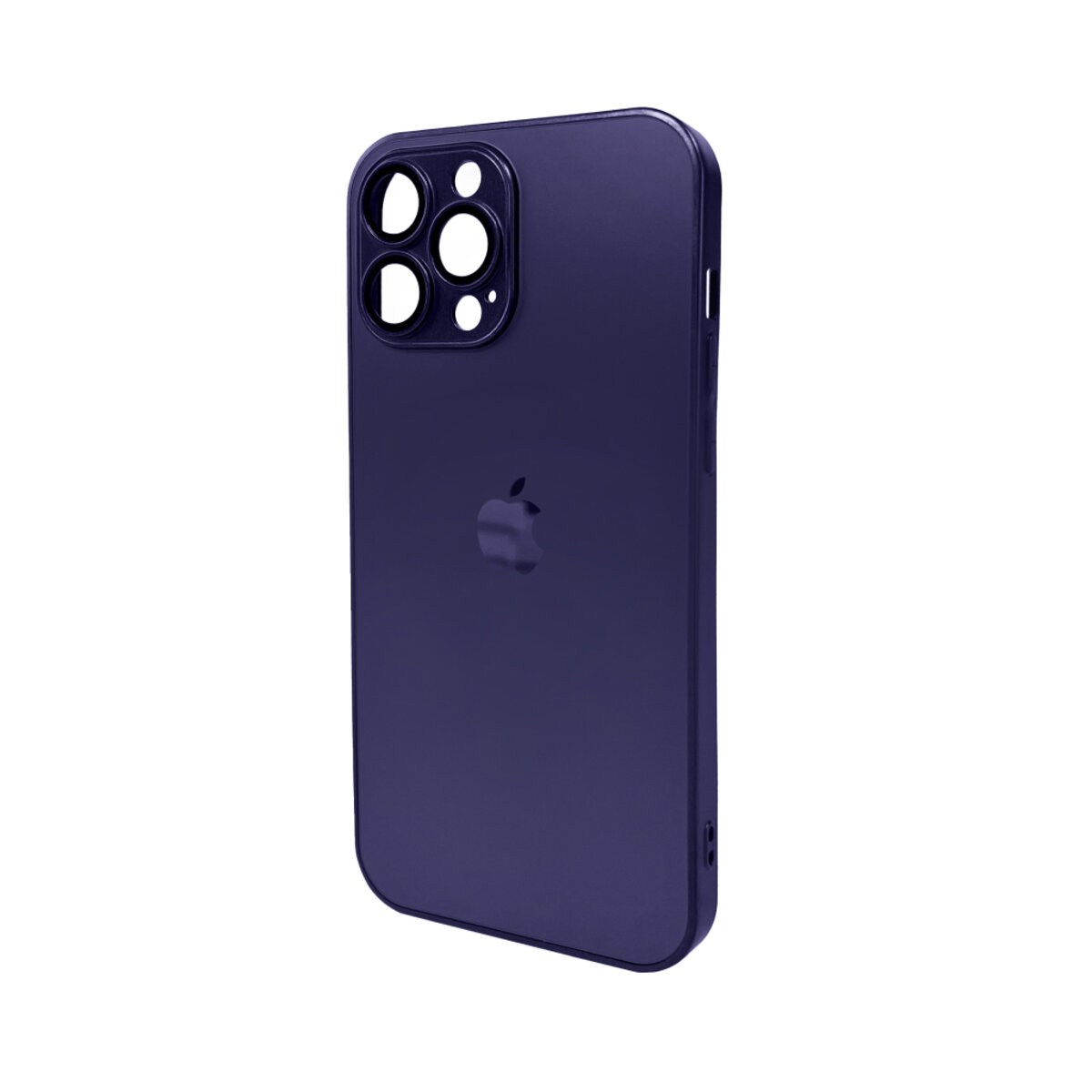 Чехол AG Glass Matt Frame Color Logo Full Camera Apple iPhone 13 Pro Max | TPU+Glass (Фиолетовый) на картинке №1