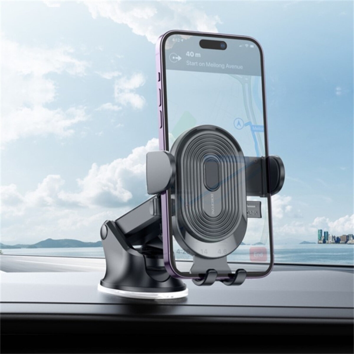 Автотримач для телефона BOROFONE BH85 Experience one-button car holder(center console) на малюнкі №6